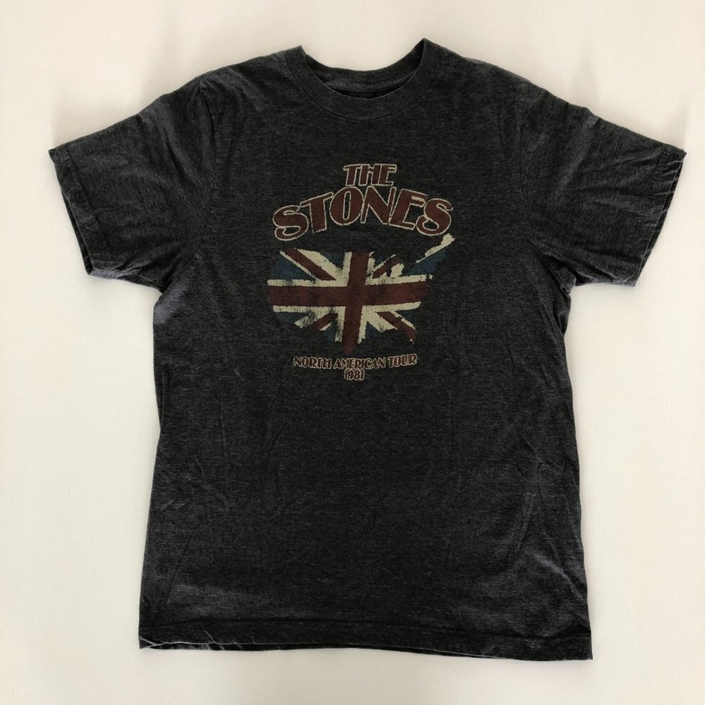 Bravado The Stones North American Tour 1981 SS Crew Nk Cotton T Shirt Grey Sz XL - Picture 3 of 7